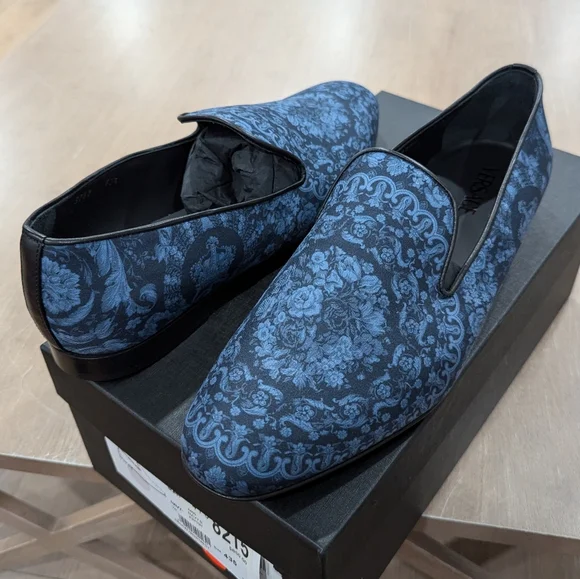 Versace | Shoes | Mens Versace Baroque Print Silk Slippers  display picture 1
